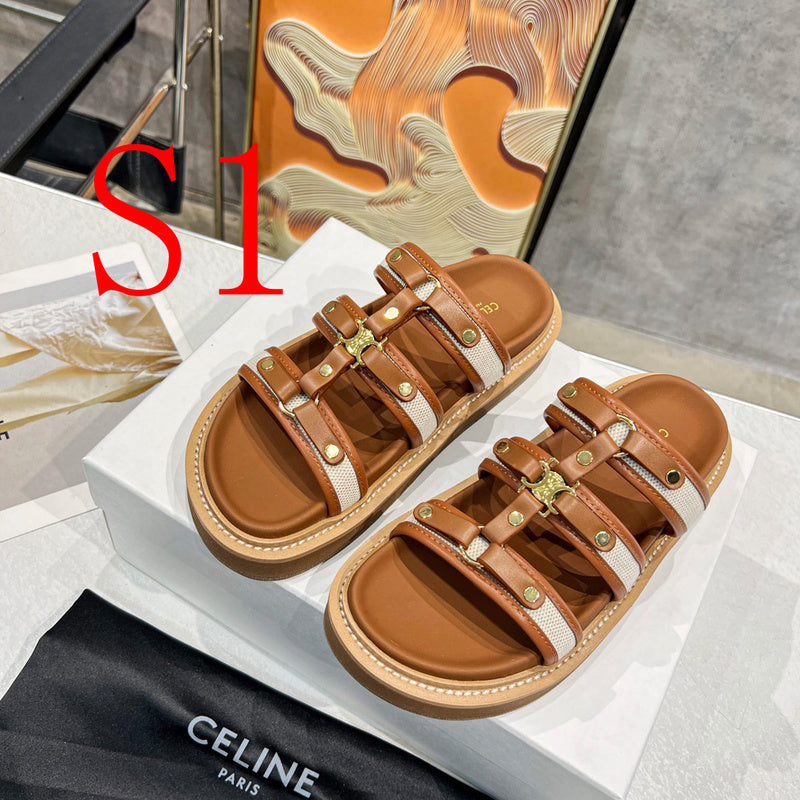 MBCS10 Leather Slippers Size 35-41 Shoes with Box