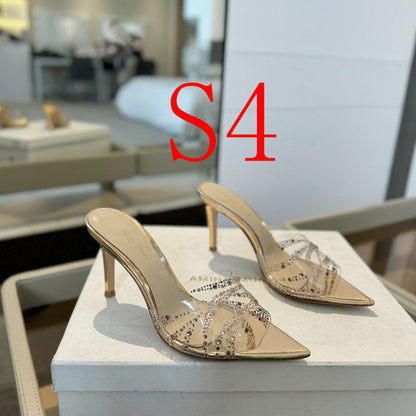 MBGS2 Leather 8.5CM 10.5CM Slippers Size 35-41 Shoes with Box