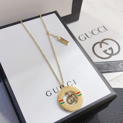 X334  Women's titanium steel necklace earrings set jewelry