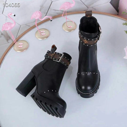 OLS16 Leather 9.5CM Women 35-42 shoes With box