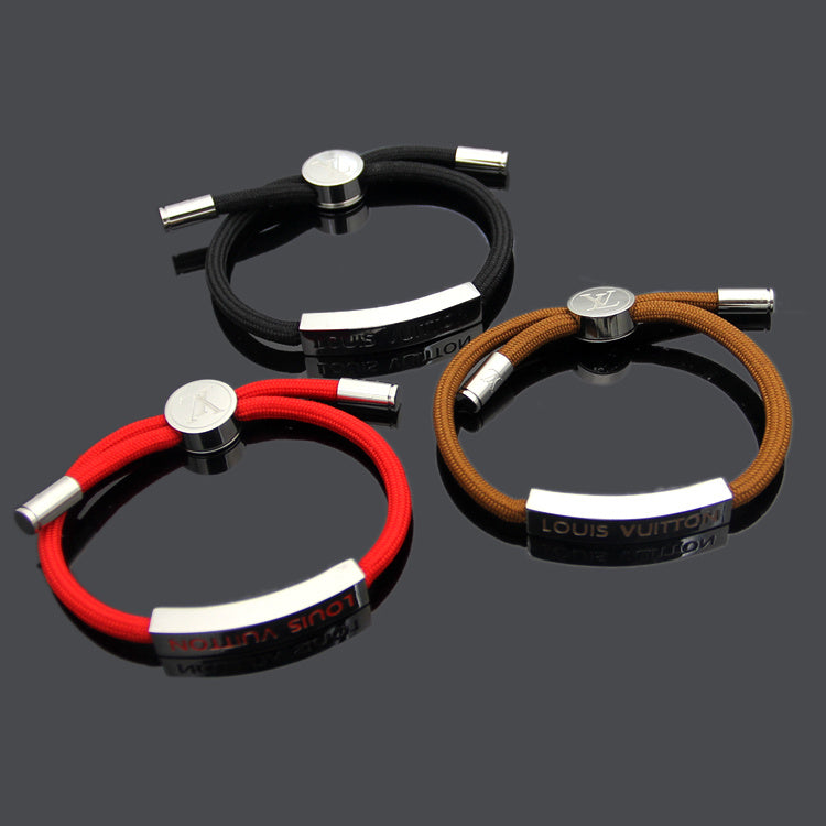 LVB91 Fashionable red rope stainless steel lock Bracelet   Jewelry