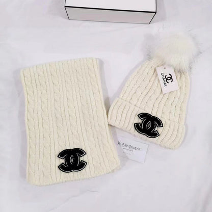 PCCH7  Chenille scarf and hat two-piece set for women