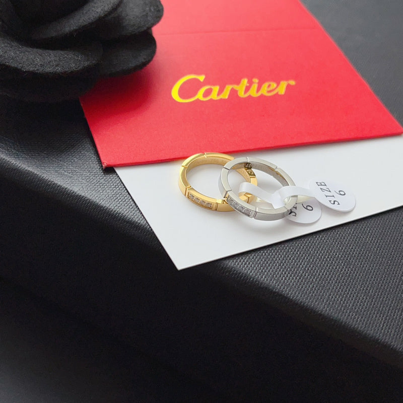 J122   Men's and women's titanium steel diamond ring jewelry