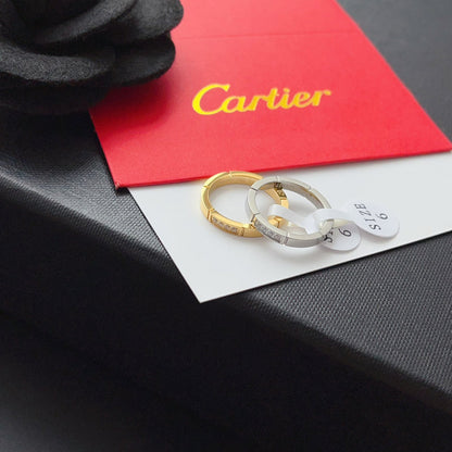 J122   Men's and women's titanium steel diamond ring jewelry