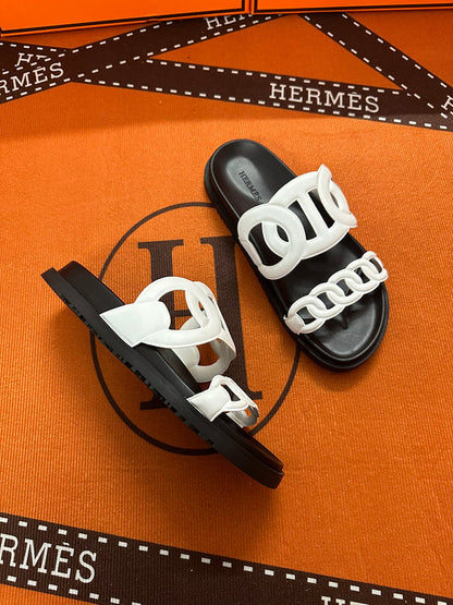 MJHS16 Leather Women Slipper Size 35-42 Shoes with box