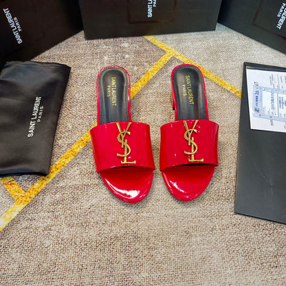 MJYS3 Leather 6.0CM Slippers Size 35-42 Shoes with Box