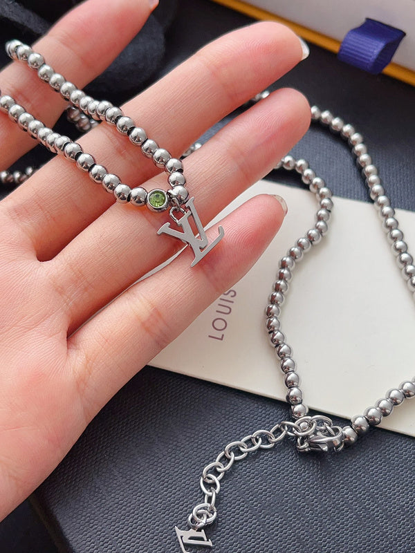 X661  Men's titanium steel bracelet necklace set jewelry