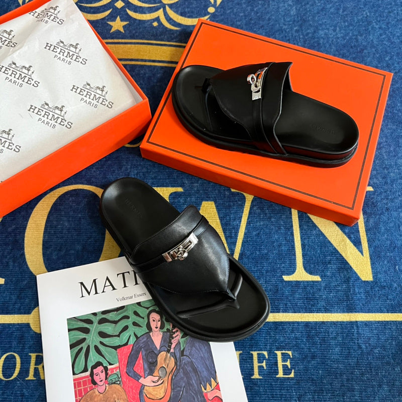 MJHS14 Leather slippers Women shoes 35-42 With box