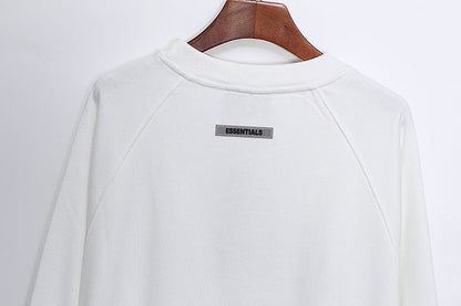 ESC6   Three-dimensional laminated letter LOGO cotton terry round neck sweater