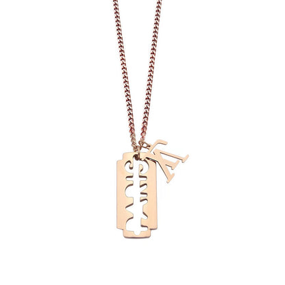 LVN011    Letter Blade Pendant Necklace Jewelry