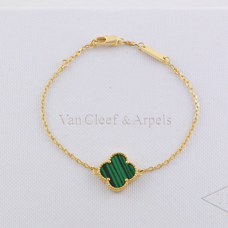 VAB1 4 Clover Bracelet single flower steel braceletabout 17cm+4cm extra   Jewelry