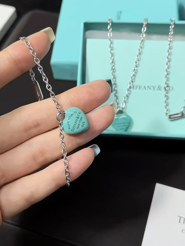 X699   Men's and women's titanium steel necklace bracelet set jewelry