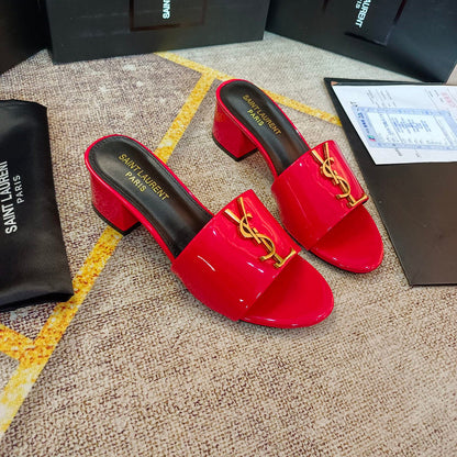 MJYS3 Leather 6.0CM Slippers Size 35-42 Shoes with Box