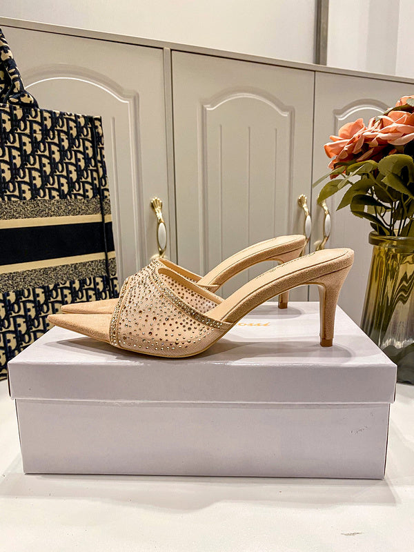 MBGS1 Leather 7.5CM 10CM Slippers Size 35-41 Shoes with Box