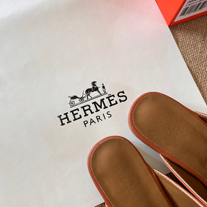 MJHS18 Leather Women Slipper Size 35-42 Shoes with box