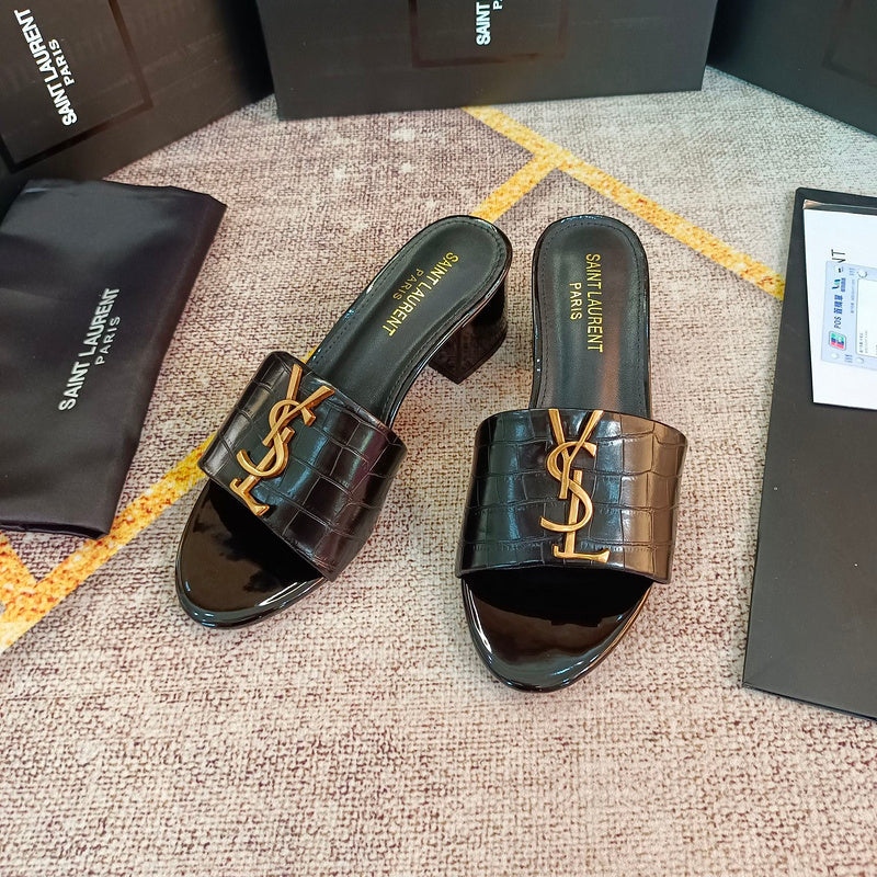 MJYS4 Leather 6.0CM Slippers Size 35-42 Shoes with Box