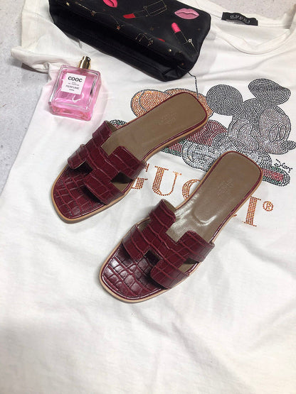 OHS02 Couples slipper Leather Shoes 35-42 with box