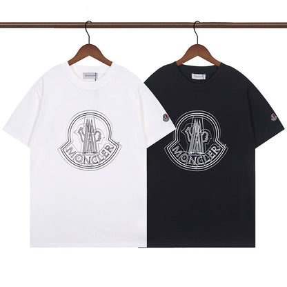 MOC09 New  Men's and women's letter embroidery short-sleeved T-shirt clothing