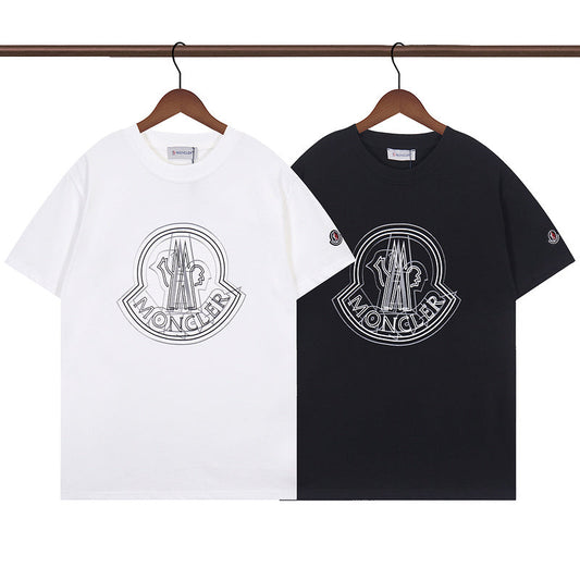 MOC09 New  Men's and women's letter embroidery short-sleeved T-shirt clothing