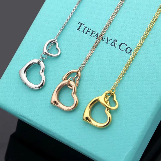 TN026   Women's heart-shaped stainless steel necklace jewelry