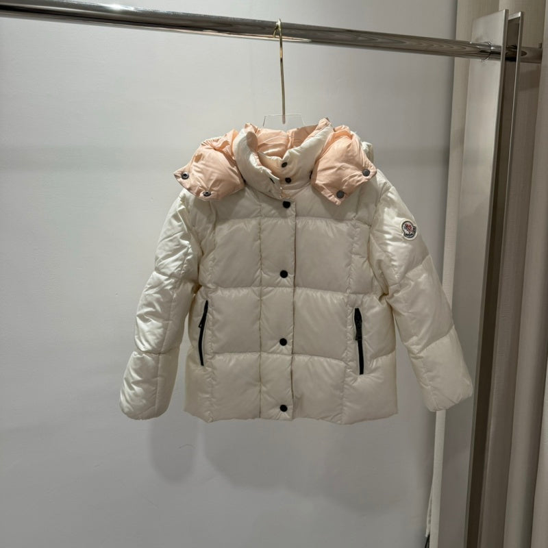 043027   Children's checkered short color blocked short down jacket, thickened children's  kids  clothing