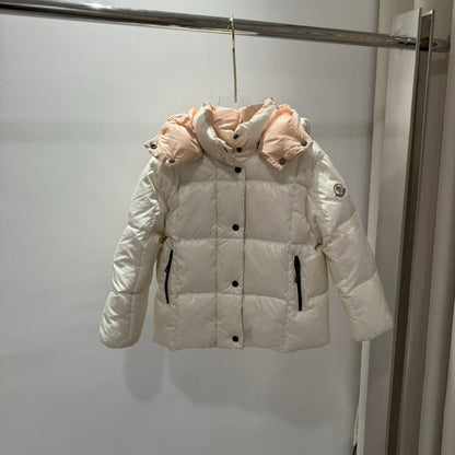 043027   Children's checkered short color blocked short down jacket, thickened children's  kids  clothing