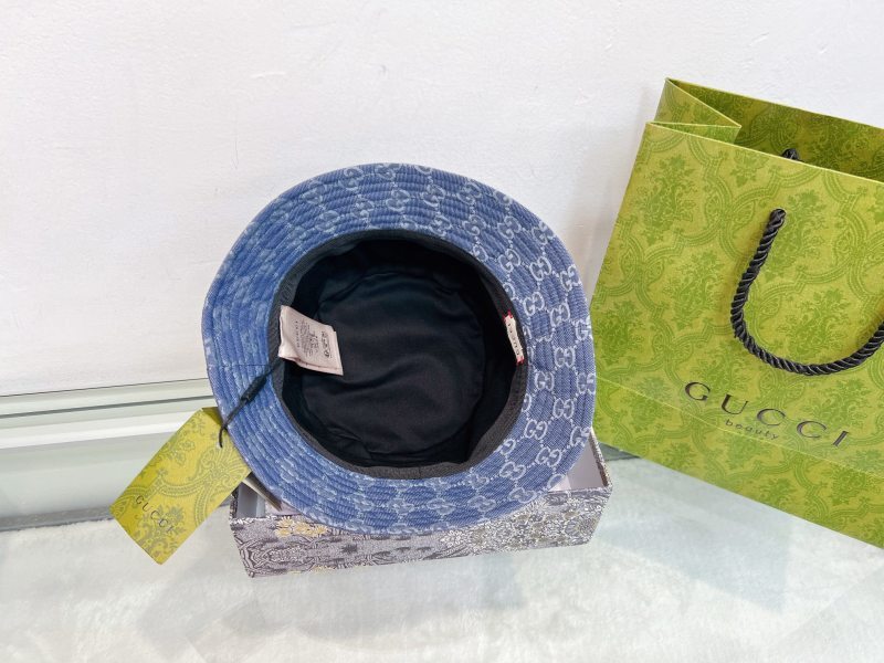 GUH79  New trendy fisherman's and fisherman's hats, blue with red embroidered hats