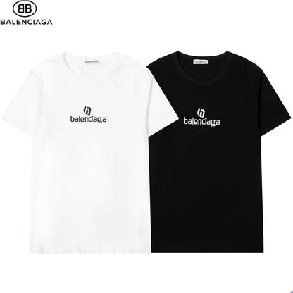 BAC37 Men's and women's letter embroidery short-sleeved T-shirt