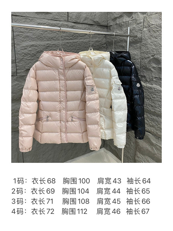 042028  Women's short hooded down waist jacket