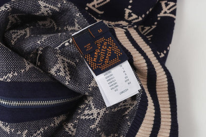 LVC032 New men's and women's high-quality knitted sweaters, jacquard sweaters, baseball jackets, retro American sports style clothing