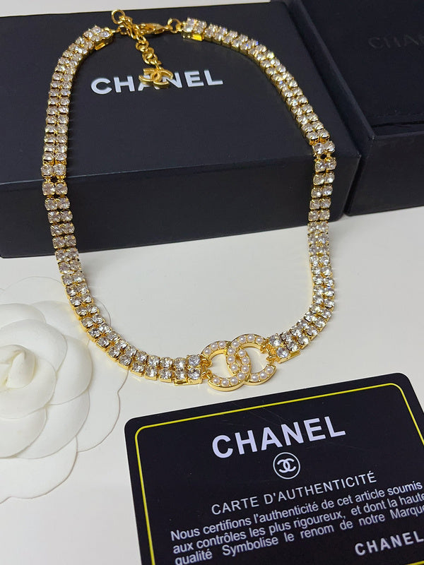 X669    Ladies' full-diamond necklace and bracelet set jewelry