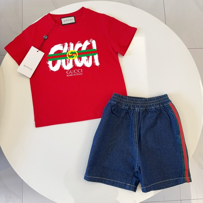 TGUC01  Boys and girls' pure cotton summer short sleeved top T-shirt Clothing