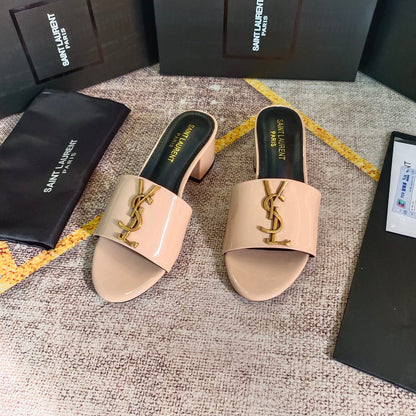 MJYS3 Leather 6.0CM Slippers Size 35-42 Shoes with Box