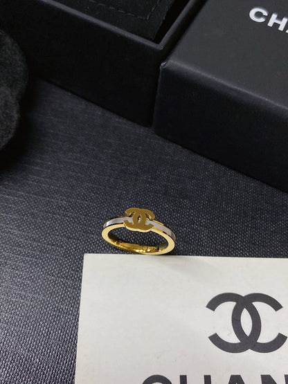 J136  Titanium steel mother-of-pearl ring jewelry