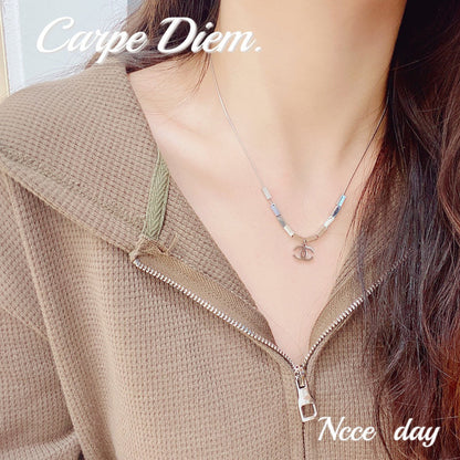 X411   Women's small square necklace jewelry