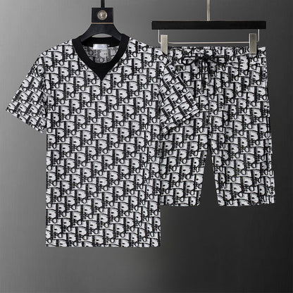 DIC119 New men's short sleeved polo top+shorts clothing