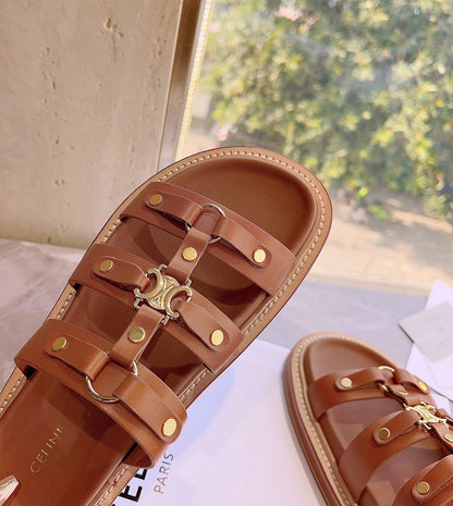 MBCS13 Leather Slippers Size 35-42 Shoes with Box