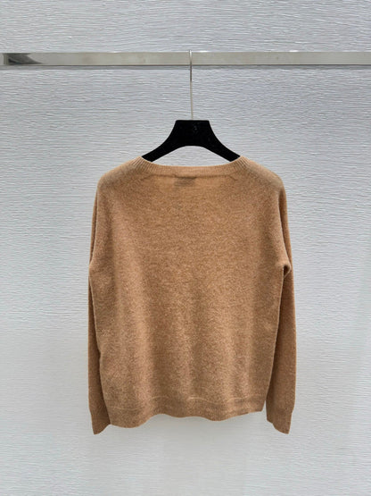 MOC52  Women's solid color round neck knitted long sleeved cardigan clother