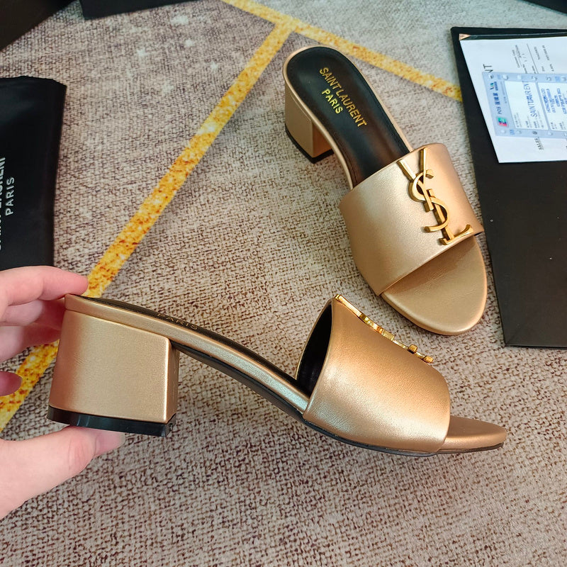 MJYS3 Leather 6.0CM Slippers Size 35-42 Shoes with Box