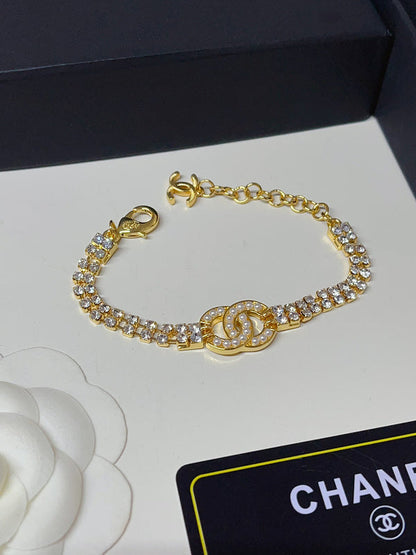 X669    Ladies' full-diamond necklace and bracelet set jewelry