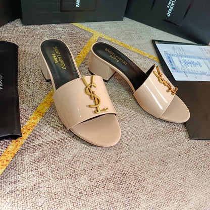 MJYS3 Leather 6.0CM Slippers Size 35-42 Shoes with Box