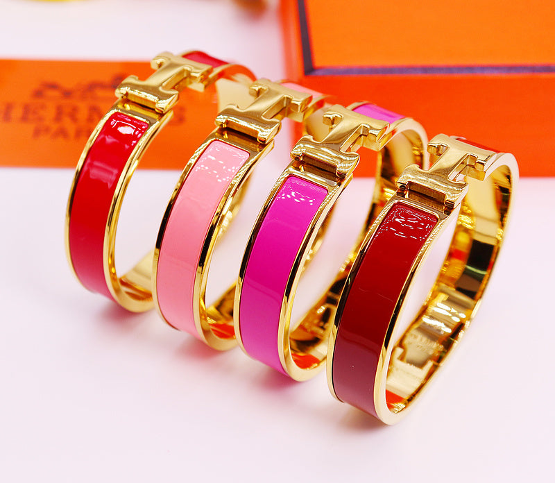 HB37 Bracelet 316L steel plating gold high quality bangles for women wonderful gift jewelry  size 17