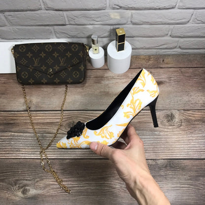 MVS7 Leather shoes women 7.0CM heel with all packaging