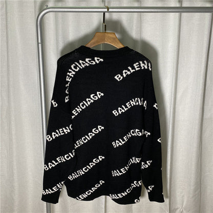 BAC20 Men and women classic series letter jacquard sweater