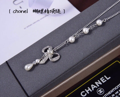 CHN80   Women's bow necklace, elegant and generous  Jewelry