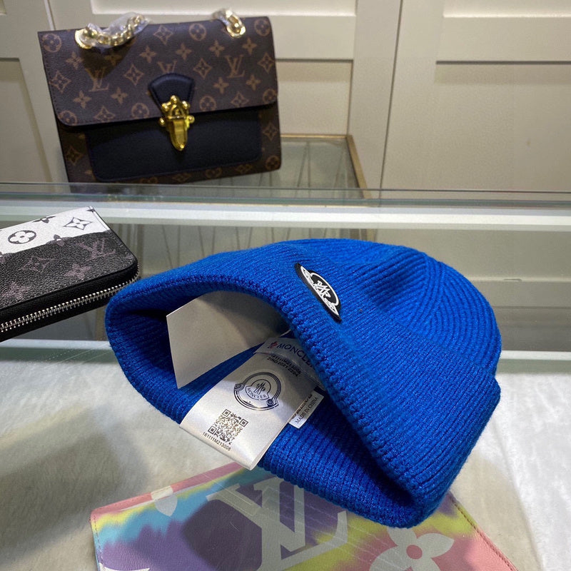 SMH5  Leather badge LOGO knitted hat