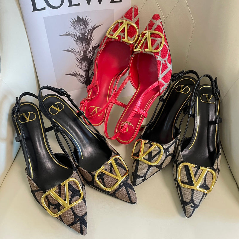 MJVS5 Leather Women 4/6/8/10CM Heel shoes 35-41 With box