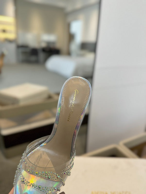 MBGS2 Leather 8.5CM 10.5CM Slippers Size 35-41 Shoes with Box