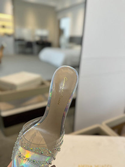 MBGS2 Leather 8.5CM 10.5CM Slippers Size 35-41 Shoes with Box