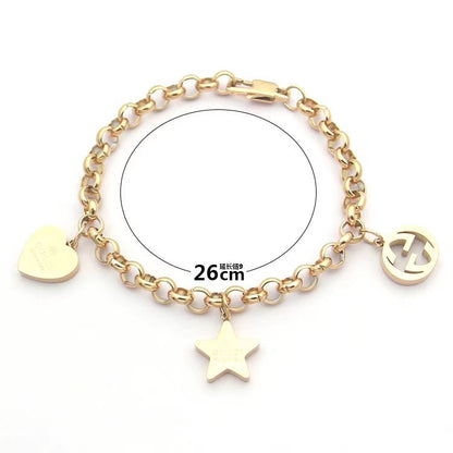 GB04  Women's Heart Star Bracelet Jewelry